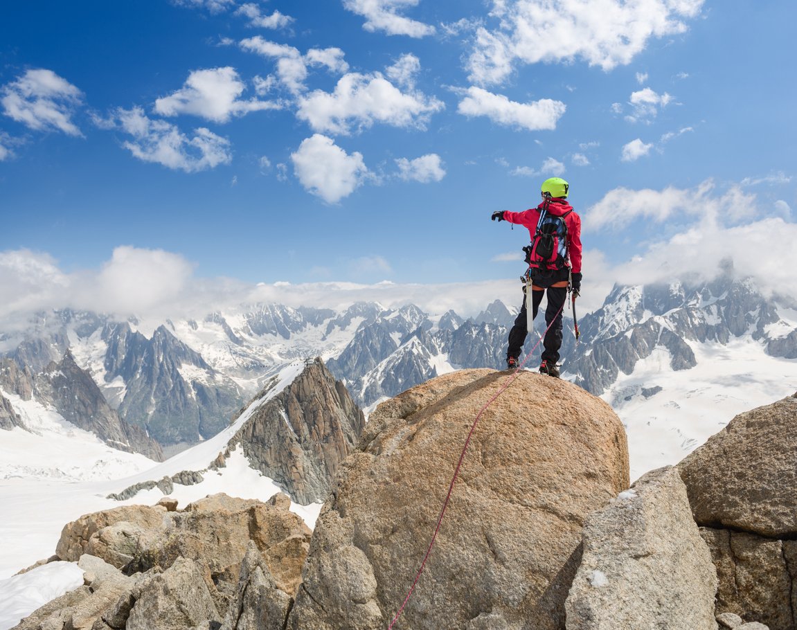 Alpine climbing in Mont Blanc range