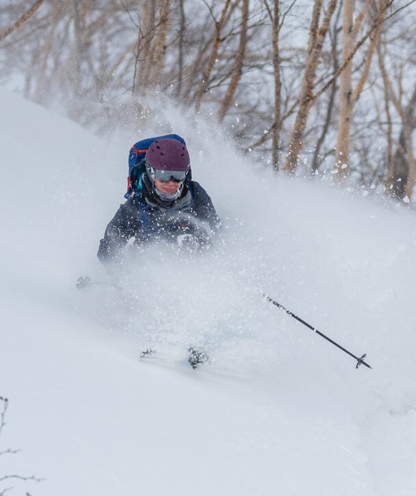 Backcountry skiing Japow