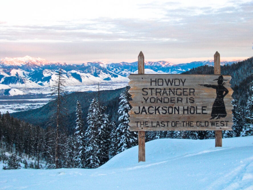 Sign welcoming visitors to Jackson Hole